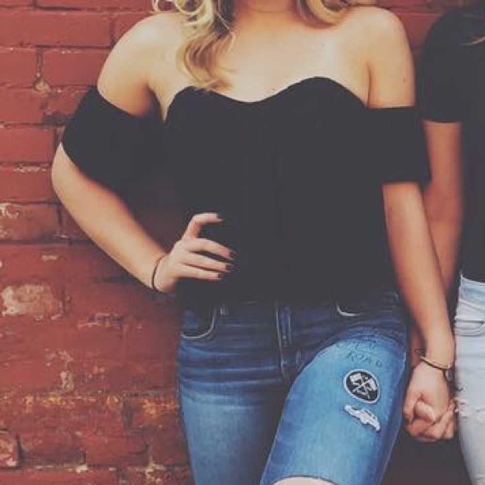 Black GB off the shoulder top